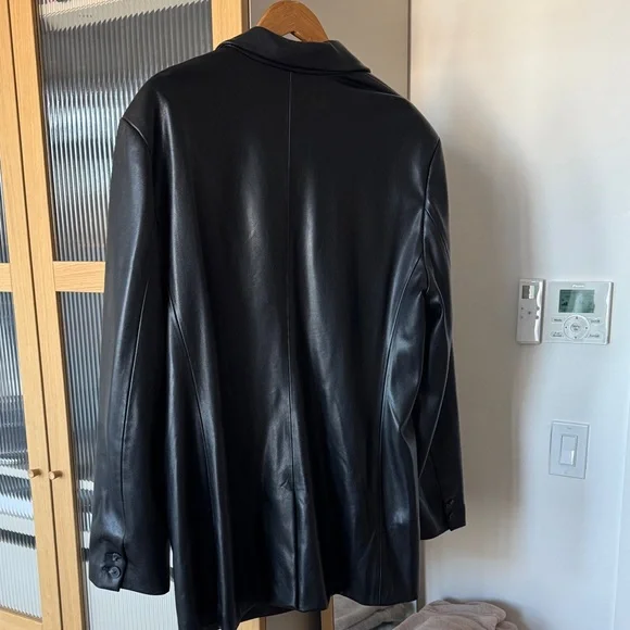 GAP Black Vegan Leather Blazer Jacket - Picture 5 of 5
